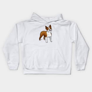 Dog - Boston Terrier - Brown Kids Hoodie